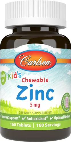 Vista 11 de Carlson - Zinc masticable para niños, 5 mg, apoyo inmunológico, poder antioxidante, sabor natural de bayas mixtas, 42 tabletas