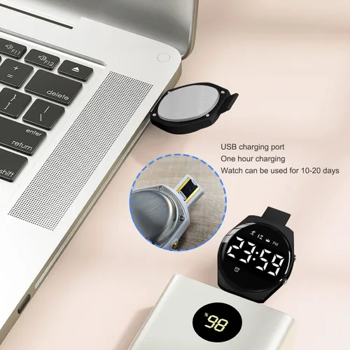 Vista 5 de NN BEN NEVIS Reloj digital para niños y niñas, reloj deportivo con rastreador de fitness, reloj despertador, cronómetro, sin aplicación y resistente