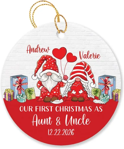 Vista 12 de Adorno de Navidad personalizado de segundo regalo para bebé, hijo, hija, nombre personalizado, reno, corona de bebé, adorno de Navidad 2025, adorno
