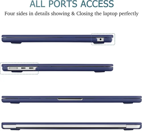 Vista 3 de Funda rígida de plástico compatible con MacBook Air de 15 pulgadas M3 A3114 M2 A2941 Releae 2024 2023, funda rígida de plástico con cubierta