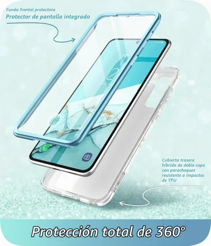Vista 2 de i-Blason Cosmo Series - Funda para Samsung Galaxy S21 FE 5G (versión 2022), funda protectora delgada y elegante con protector de pantalla integrado