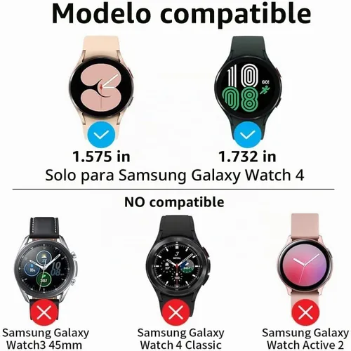 Vista 2 de Suoman Paquete de 2+2 fundas para Samsung Galaxy Watch 4 de 1.575 pulgadas, protector de pantalla de vidrio templado 9H + [arañazos] cobertura