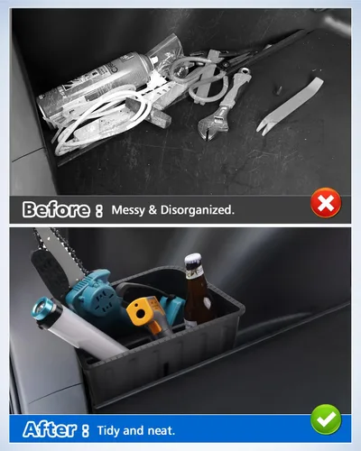 Vista 6 de Karltys Organizador de maletero compatible con Toyota Corolla Cross 2022-2025 2026, 2 organizadores de automóvil, caja de almacenamiento impermeable