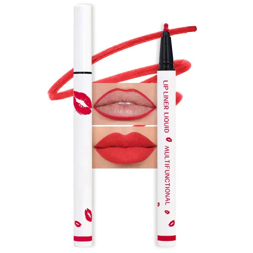 Vista 23 de evpct Lápiz Marcador de Línea de Labios Líquido de Larga Duración, Resistente al Agua, Rojo Oscuro Mate, Marcador de Línea de Labios y Lápiz Labial