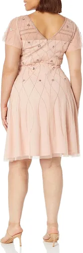Vista 2 de Adrianna Papell Vestido corto con cuentas para mujer