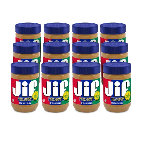 Vista 11 de Jif Mantequilla de maní cremosa reducida en grasa, 12 frascos (16 onzas)