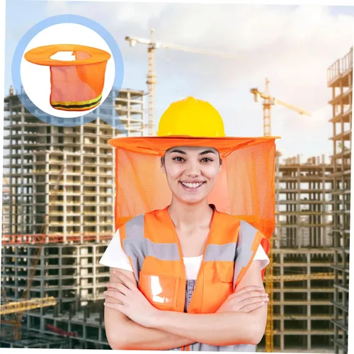 Vista 7 de Mobestech Sombrero duro, cubierta ligera para el cuello para trabajadores de la construcción, protección UV de ala completa, transpirable para uso