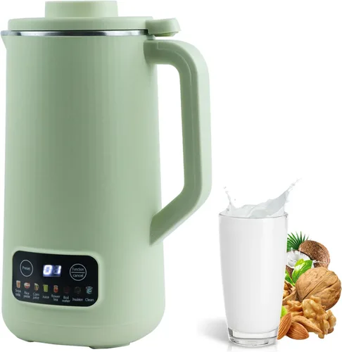 Vista 8 de Espumador de leche eléctrico, espumador de café de 16.9 fl oz con 10 cuchillas, control de temperatura, soja de avena casera de coco o leches a base