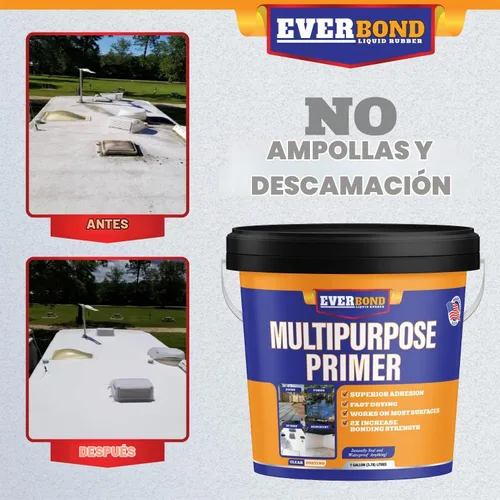 Vista 7 de Imprimación Multiusos - Impregnador para Recubrimientos de Techo - Uso en Goma EPDM, Madera, Fibra de Vidrio, Concreto y Superficies Metálicas