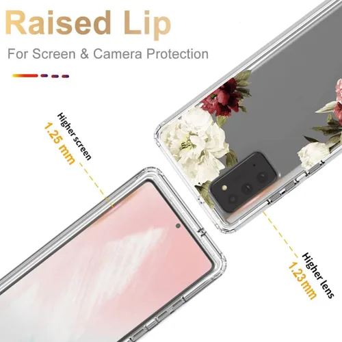 Vista 2 de Funda para Galaxy Note 20 5G/Samsung Note 20 SM-N981U con protector de pantalla de vidrio templado, funda protectora de cuerpo completo