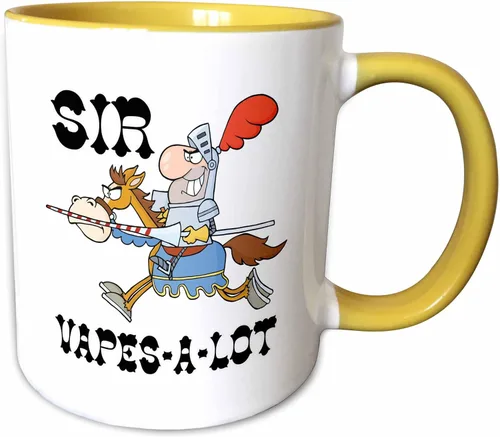 Vista 10 de dooni diseños – Funny Sir Knight diseños – Funny Knight Sir Vapes a lot – Tazas, Azul/Blanco