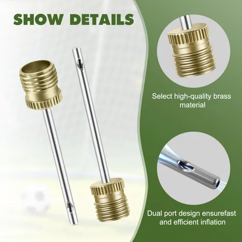 Vista 3 de 20 Pack Brass Ball Pump Needles with Storage Case - Heavy Duty No Break Air Pump Needles for Basketball