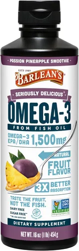 Vista 9 de Barlean's Aceite de pescado Omega-3 de sorbete de cítricos, 1500 mg de EPA