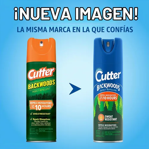 Vista 3 de Repelente de insectos en aerosol Cutter Backwoods, con un 25% de DEET, Paquete de 12