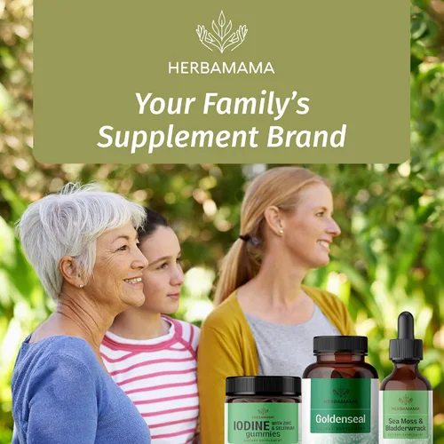 Vista 8 de HERBAMAMA Goldenseal - Cápsulas de raíz de 700 mg - Sistema respiratorio y apoyo inmunológico con suplemento en polvo de sello dorado, vegano, sin
