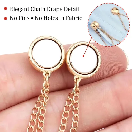 Vista 9 de FJW Clips de ropa multifuncionales: clips magnéticos para dobladillo para camisas y dobladillos ligeros, clip de estilo sin alfileres para bufanda