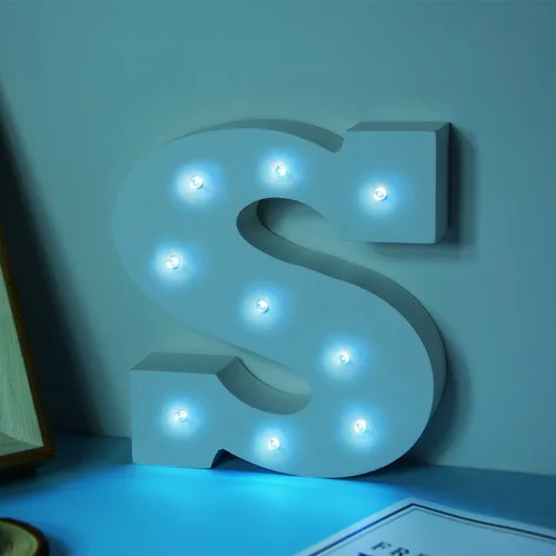 Vista 8 de Ulalaza Letrero de luz LED en blanco y negro, 2 letras AA alimentadas por batería para boda, fiesta de cumpleaños, lámpara de Navidad, luz nocturna