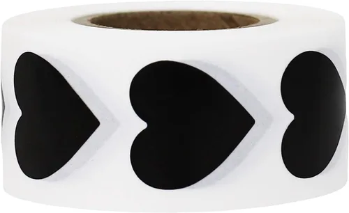 Vista 3 de Pegatinas de corazón negro para manualidades, álbumes de recortes, 0.75 pulgadas, 500 pegatinas adhesivas