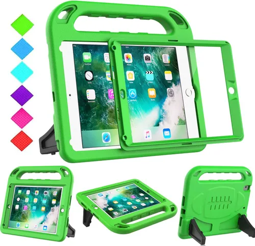 Vista 16 de BMOUO Funda para niños para iPad 9.7 2018/2017/iPad Air 2/1/Pro 9.7 - Protector de pantalla integrado con mango a prueba de golpes, funda