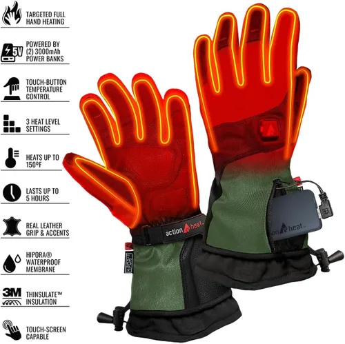 Vista 4 de ActionHeat Guantes calefactables prémium de 5V para hombre