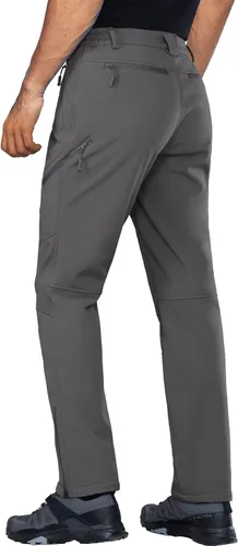 Vista 2 de Stlight Mens Snow Ski Waterproof Softshell Pants Winter Hiking Snowboard Fleece Lined Bottom Leg Zipper with 6 Zip Pockets
