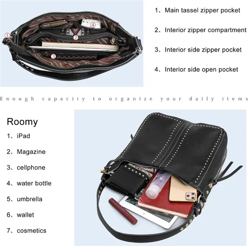 Vista 4 de Montana West Bolso de hombro oculto para mujer bolso cruzado de moda