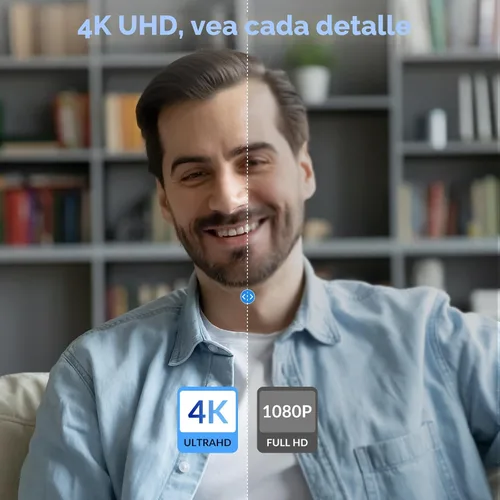 Vista 2 de Cámara web 4K para PC con enfoque automático dual PDAF y CDAF, Ultra 4K HD, 2 micrófonos de reducción de ruido, corrección automática de luz, USB-A
