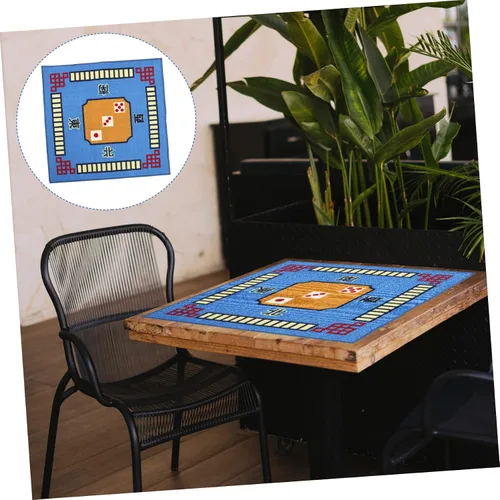 Vista 8 de Funda para Mahjong Mat 1pc Azul Cuadrado Mesa Mat Antideslizante para Juegos de Poker