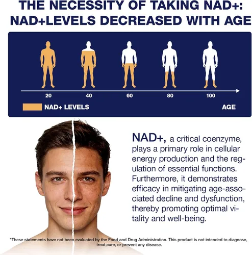 Vista 4 de Suplemento NAD - NAD nicotinamida ribósido resveratrol 900 mg, suplementos NAD para mujeres y hombres, NAD+ liposomal para antienvejecimiento