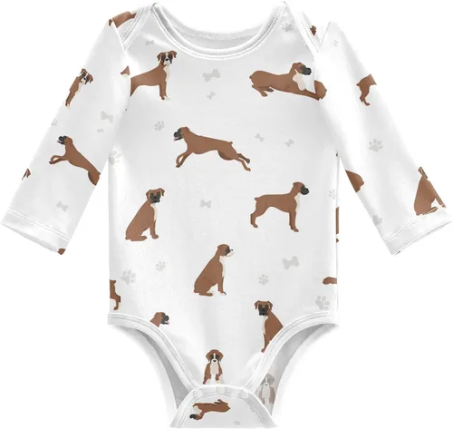 Vista 12 de vvfelixl Body de bebé negro Pug blanco manga larga algodón ropa de bebé para niños niñas 0-24 meses Multi1