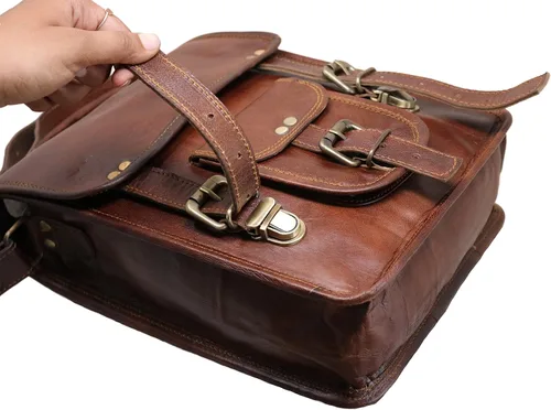 Vista 4 de Bolsa al hombro de piel genuina para ipad y tableta para hombres