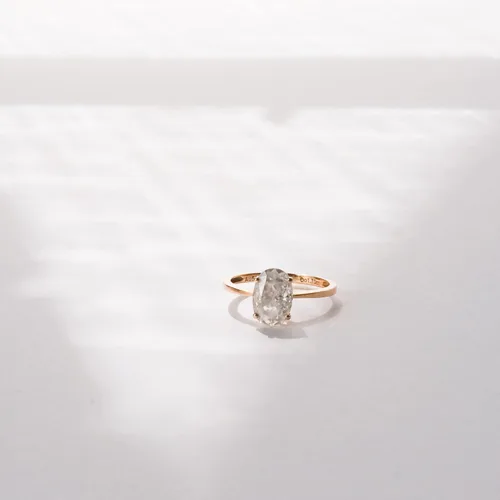 Vista 5 de espere Anillo de compromiso clásico de moissanita de 1.5 quilates con corte ovalado para siempre, oro sólido, anillo de novia de oro rosa de 14