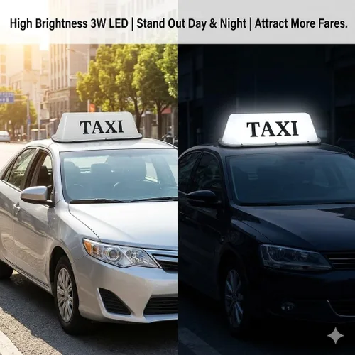 Vista 6 de BADASS SHARKS TAXI - Luz de señal, 9.8 ft de línea de conexión TAXI para techo de taxi, iluminación impermeable sellada de TAXI con base magnética