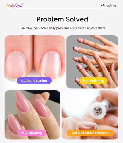 Vista 7 de MelodySusie PocketNail Taladro de Uñas Modular Inalámbrico en Forma de Bolígrafo, PC100GR 20000RPM Lima Eléctrica Delgada Portátil Recargable