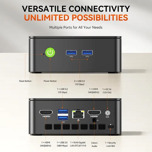 Vista 6 de GMKtec G3 Ultra Mini PC Intel 7505 (hasta 3,5 GHz) 16 GB LPDDR4 512 GB SSD