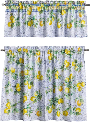 Vista 37 de Maison d' Hermine Juego de cortinas de cocina para ventanas, juego de cortinas de cocina 100% algodón, cenefas para el hogar [2 niveles
