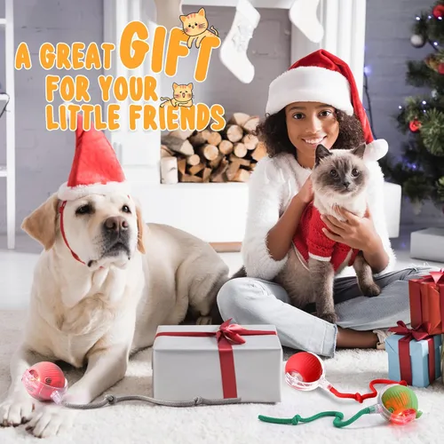 Vista 7 de WinnerWhy Paquete de 6 bolas interactivas para gatos de 360° automáticas, nuevas bolas interactivas recargables regalos para amantes de los gatos