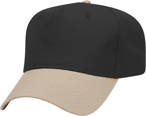 Vista 21 de OTTO Gorra de béisbol de perfil medio con 5 paneles OTTO 31-069 Negro y natural.