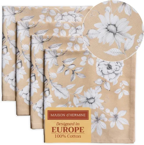 Vista 72 de Maison d' Hermine Juego de 4 servilletas de tela 100% algodón, suaves y duraderas, servilletas cuadradas reutilizables para uso diario, lavables