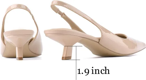 Vista 2 de JENN ARDOR Zapatos de vestir de tacón bajo para mujer, zapatos de vestir para gatitos, sandalias de tacón elegante, zapatos casuales de moda