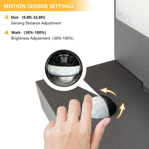 Vista 5 de Luz exterior con sensor de movimiento, luces LED de seguridad de 650 lm para exteriores, impermeables, con cabezal ajustable de 270°, iluminación