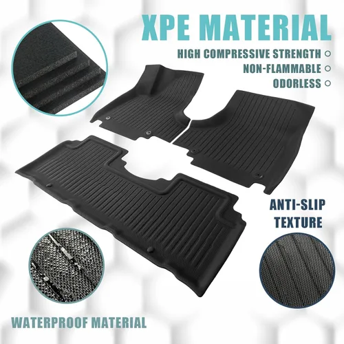Vista 3 de BestEvMod Alfombrillas para Ioniq5 para todo tipo de clima, XPE, antialtas temperaturas, sin olor, primera y segunda fila, compatibles con Hyundai