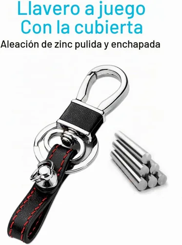 Vista 5 de MECHCOS Compatible con Mazda 3 6 CX-5 9 3 Botones Funda de Cuero para Control Remoto Llavero de Entrada sin Llave Bolsa de Protección Funda