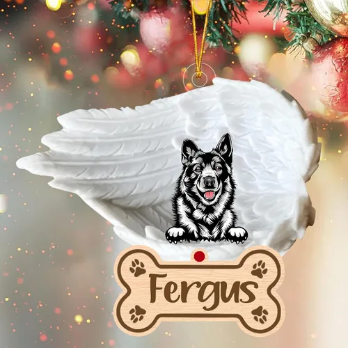 Vista 85 de Adorno de perro afgano de 1 ángel, adorno acrílico 2D personalizado conmemorativo para perros, regalo por pérdida de mascotas, regalo