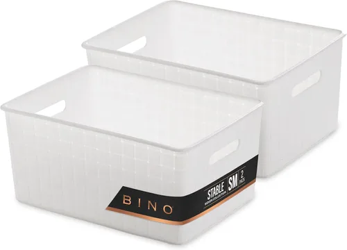 Vista 10 de BINO Cestas de almacenamiento de plástico pequeñas - gris LA COLECCIÓN ESTABLE Almacenamiento de uso múltiple Organizador rectangular
