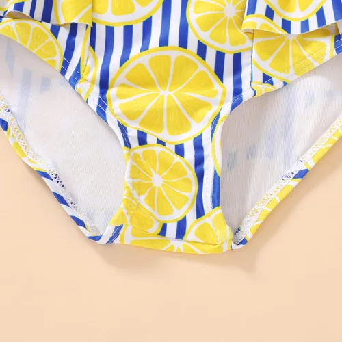 Vista 6 de Bebé Niña Sandía Traje De Baño Dinosaurio Limón Sin Espalda Traje De Baño Infantil Halter