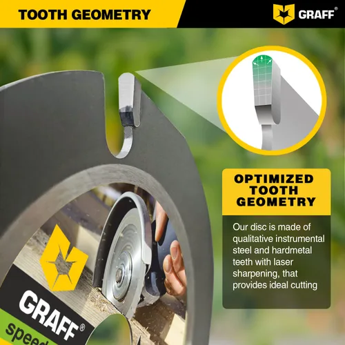 Vista 5 de GRAFF SPEEDCUTTER Disco de tallado de madera de 5 pulgadas para amoladora angular - Hoja de sierra circular para cortar, esculpir y dar