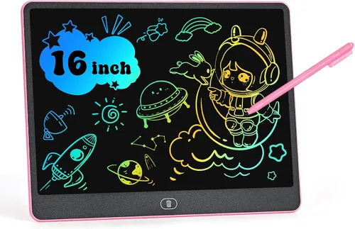 Vista 8 de Tableta de escritura LCD para niños, tabletas de dibujo coloridas de 16 pulgadas, juguetes educativos de aprendizaje para niños de 3, 4, 5, 6, 7, 8