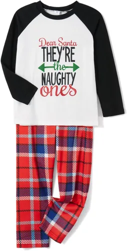 Vista 5 de jxxiatang Pijamas de Navidad familiares para parejas y niños, conjunto de descanso a juego, camisa holgada y pantalones a cuadros, ropa de dormir