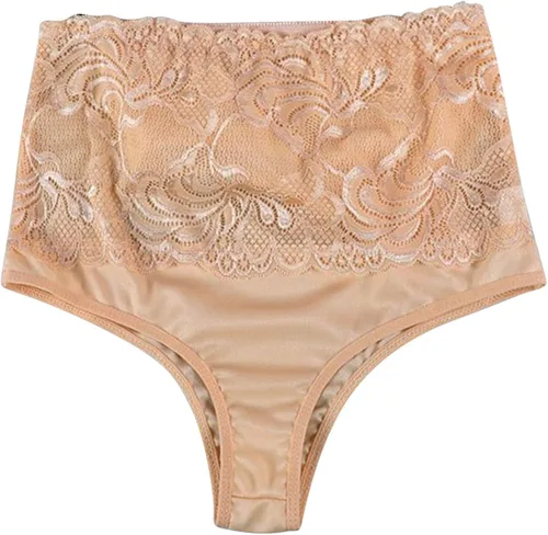 Vista 7 de Calzones moldeadores para mujer, ropa interior con control de abdomen, encaje fino, cintura alta, adelgazante, faja moldeadora de cuerpo